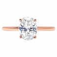 thumbnail image 3 of 2.5 ct Oval Cut Genuine Cultured Diamond VS1-VS2 I-J 14K Rose Gold Solitaire Promise Wedding Statement Engagement Designer Ring size 4, 3 of 7