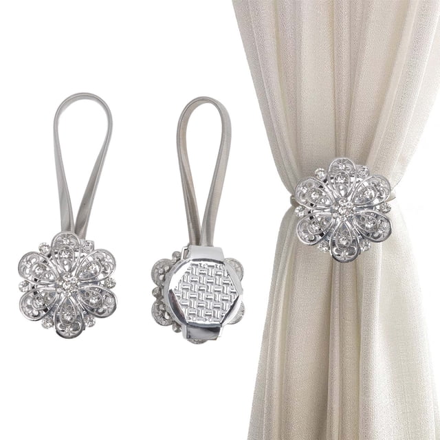 Clips de Cortina Magnética Hebilla, Acero Inoxidable 2pcs Espumosos Elegantes Elegantes Bunda
