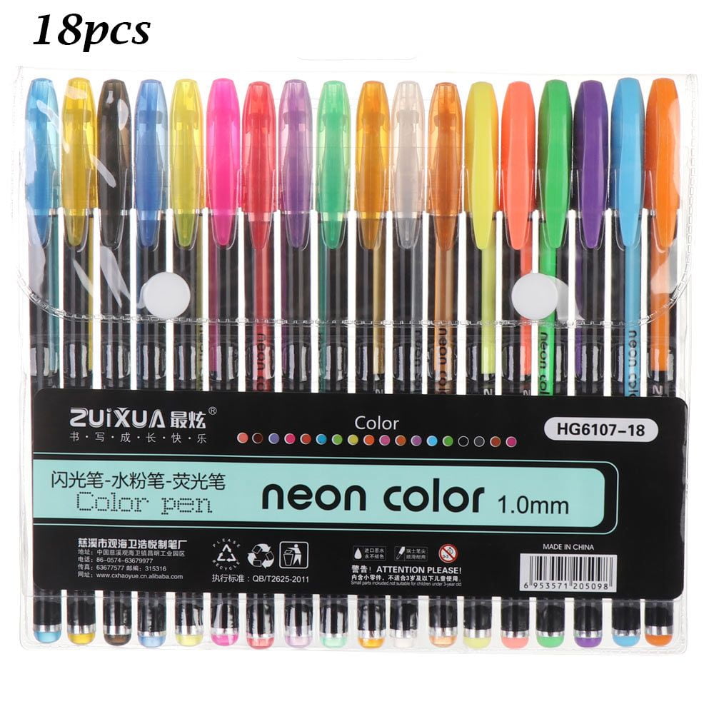 12/16/18/24/36/48pcs Neon Fine Arts Metallic Glitter Gel Pens Set