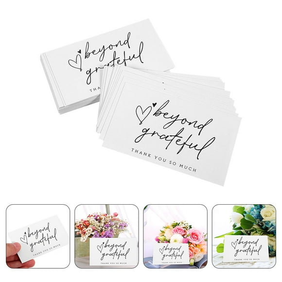 FONDOTIN 200 Pcs Cartes de Remerciement Anniversaire Papier Blanc pour Mariages