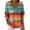 Multicolor-A, variant on Fashion Plus Size Tops for Womens Sweaters For Women Colorful Print Pull Over Light Sweaters V Neck Sweatshirt