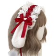 thumbnail image 3 of Ruffles Lace Headband Mesh Lace Ribbon Bowknot Headbands Lolita Rabbit Ears Hairband Anime Cosplay Hair Ornaments, 3 of 3