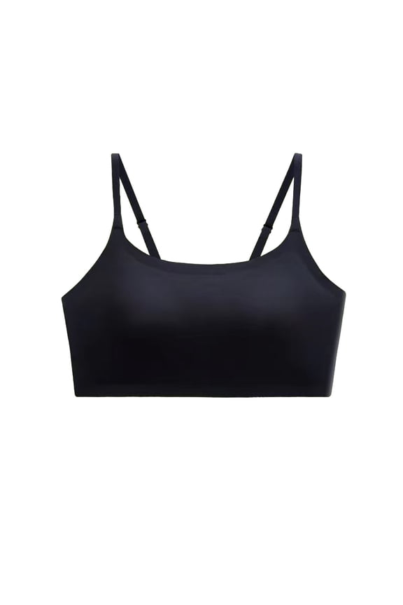 Seamless Bras for Women Open Back Adjustable Strap Push Up Wireless Bra Comfortable, Black L