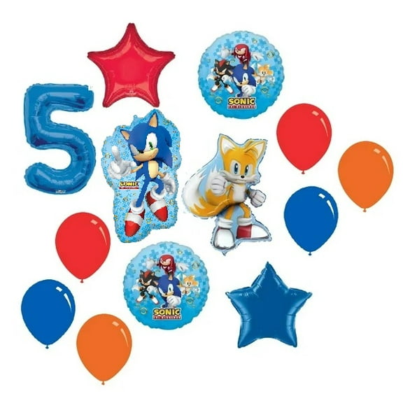 Sonic the Hedgehog and Miles Tails Prower 5th Birthday Party Supplies 13 Piece Set