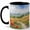 Black, variant on Tuscan Poppy Field 11oz Ceramic Mug, Red Flower Countryside Art