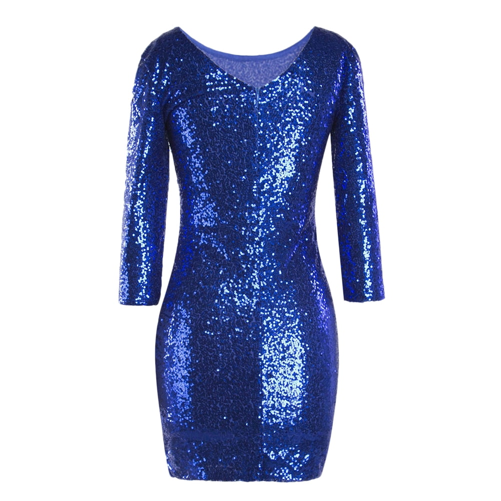 amazon blue sequin dress Dusty Blue Sequin Mermaid Prom Dress with