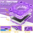 thumbnail image 2 of ELEHOLD Kids Case for iPad 10th Generation 10.9" 2022, Three-Layer Heavy Duty Rugged Shockproof Case with 360° Rotatable Folding Handle Grip Kickstand Crossbody Shoulder Strap for iPad 10th Gen,Purple, 2 of 7
