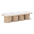 thumbnail image 1 of Meridian Furniture Pavilion Cream Boucle Fabric Bench, 1 of 8