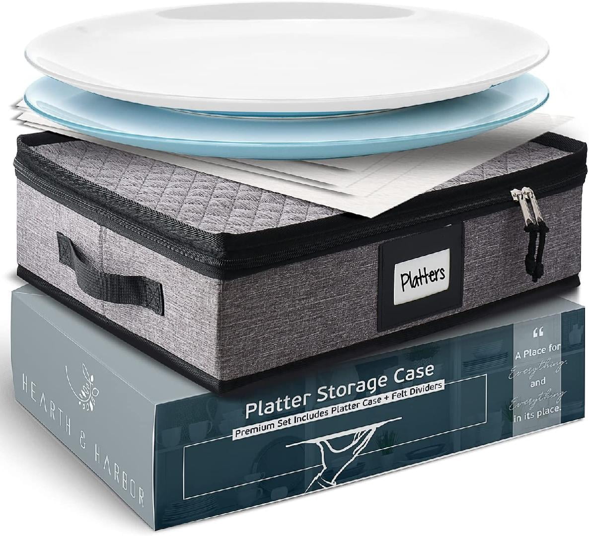 Platter Storage Case, Stackable China Storage Containers Hard Shell