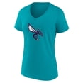 thumbnail image 2 of Women's Aqua Charlotte Hornets Alternate Logo V-Neck T-Shirt, 2 of 3