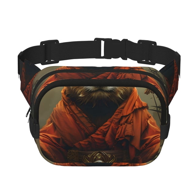 Fotbe Jungle Meditating Panda Cangurera Cuadrada con Estampado de Doble Capa, Bolsa de Cintura Ajustable Mini para Hombres y Mujeres