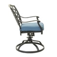 thumbnail image 3 of 37 Inch Wynn Patio Swivel Dining Chair, Cushioned Seat, Blue - Saltoro Sherpi, 3 of 5