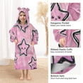 thumbnail image 4 of BZSMCE Wearable Blanket Hoodie Fashion Starry Pink Pals Home Wear, 4 of 7