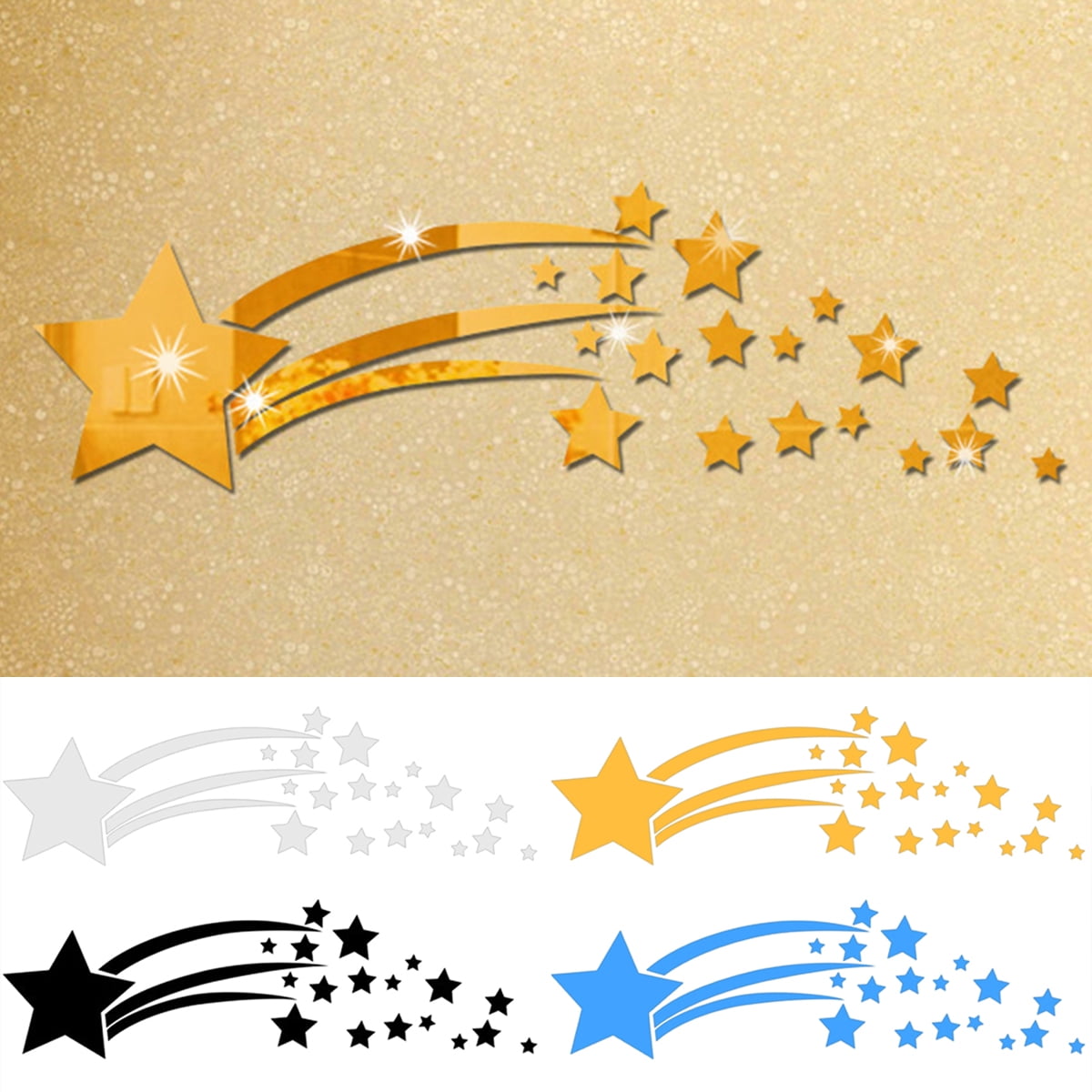 Wall Sticker Universe Shooting Shiny Star Reflective Wall Decals Home Decoration 