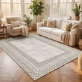 thumbnail image 4 of GlowSol 9x12 Washable Area Rug, Camel Geometric Non Slip Living Room Rug, Soft Low Pile Indoor Carpet for Bedroom Dining Room, 4 of 10