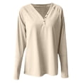 thumbnail image 4 of DPTALR Hauts Décontractés pour Femmes Col en V T-shirt Blouse à Manches Longues, 4 of 4
