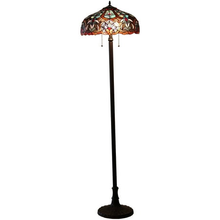 - Chloe Lighting Sadie Tiffany-Style 2-Light Victorian Floor Lamp with 18