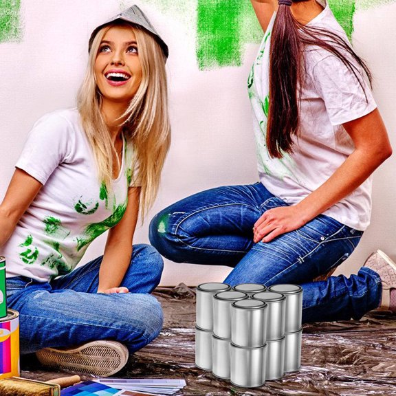 FRCOLOR 1 Set Metal Paint Cans With Lids Empty Unlined Paint Buckets Storage Paint Pails Containers For Arts And Crafts With Opener