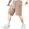 thumbnail image 2 of Styesk Shorts pour Hommes Couleur Unie Mode Décontractée avec Poches Taille à Lacets, 2 of 8