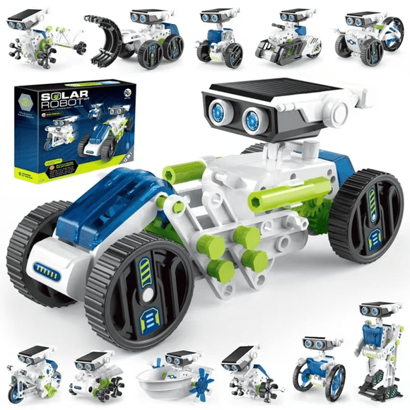 STEM 12-in-1 Solar Robot Science Kit –DIY Engineering Building Toy for Kids Ages 8+, Battery & Solar Powered, Easy Assemble Advanced Erector Set for Boys & Girls – Educational Gift for 8-14 Years