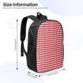 thumbnail image 2 of Uemuo Red Checkboard Printed Durable 17-inch Student Backpack - Lightweight, Waterproof, Adjustable Straps, Ideal for School, Work, Travel, 2 of 5