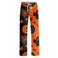 thumbnail image 5 of Halloween Lounge Pants for Women Pumpkin Print Stretch Casual Elastic Waist Pj Pants, 5 of 6