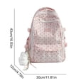 thumbnail image 2 of Polka Dots School Backpack, Aesthetic Backpack with Pendant, Multi-layer School Backpack for College Work Travel (Pink), 2 of 8