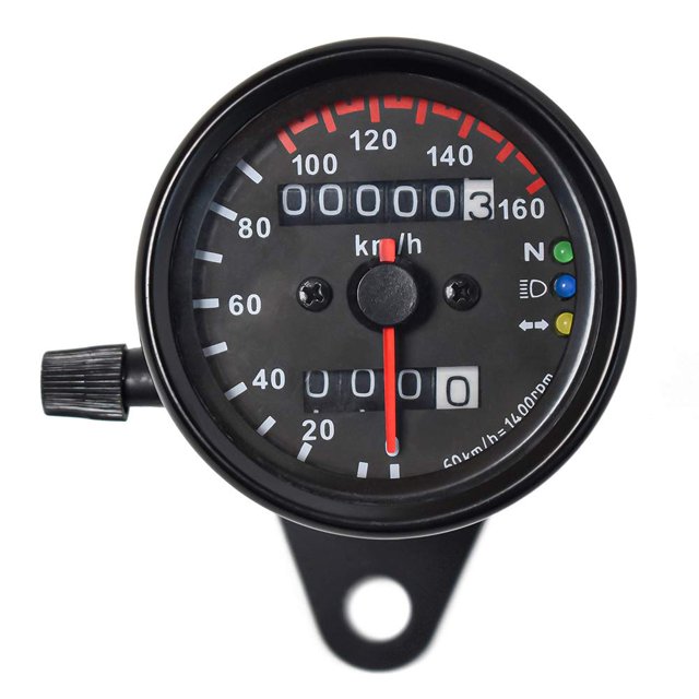 Velocímetro para motocicleta DKMOTORK 0021 de 65 mm con retroiluminación LED