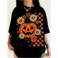 thumbnail image 1 of Halloween Gift Leopard Bow And Pumpkin Shirt, Gi-Rls' Positioning Printed Upper Garment, Classic Crew Neck Short Sleeve Upper Garment, Comfortable & Stylish Tops For Summer, Spring & Fall, Kid T-Shir, 1 of 6