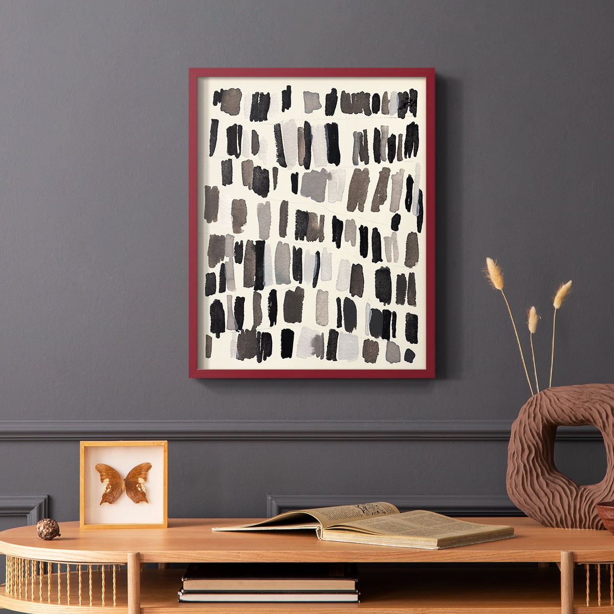 Chalk and Flint III Framed Print in Red Solid Wood Framed Print No Nail Hanging