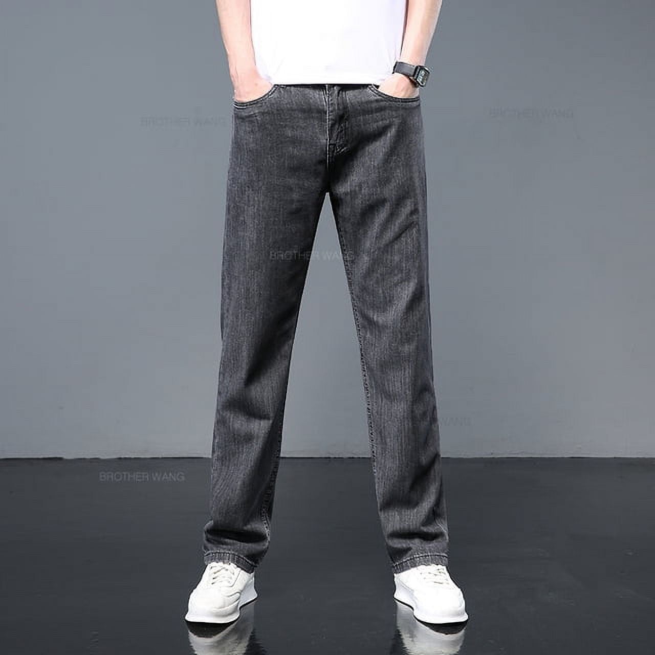 福袋 売れ残り Thin Summer Men's Business Straight Loose Jeans Classic Clothing