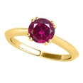 thumbnail image 1 of AoneJewelry 1.00 Carat Created Round Ruby/ Gemstone Ring In 10K White, Yellow & Rose Gold, 1 of 6