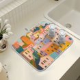 thumbnail image 4 of Yayeee Dish Drying Mat for Kitchen Counter 16" x 18" Microfiber Super Absorbent Coffee Decorative Pad, Orange Cityscape Painting, 4 of 9