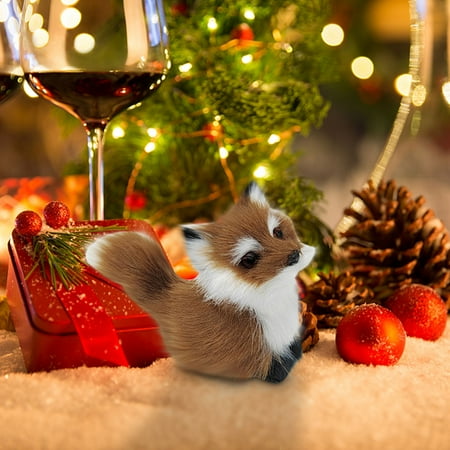 

WMYBD Decoration Ornaments Plush Imitation Animals Small Foxes Pendants Ornaments Toys Handicrafts Festival Supplies Gfits