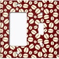 thumbnail image 2 of Metal Light Switch Wall Plate Outlet Cover (Coffee Espresso Mocha Bean Pattern Brown - Single Rocker Single Toggle), 2 of 2