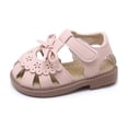 thumbnail image 6 of Mgmyaa Girls Vacation Crib Shoes with Bow Hook & Loop Peep Toe Adjustable Straps Flat Heel for Babies & Little Kids Ages 0-3.5, 6 of 8