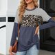 thumbnail image 1 of Top De Manga Larga Camisa de otoño para mujer Top Estampado de leopardo Raya horizontal Estilo sexy Traje de vacaciones Cgtredaw Azul Marino S para Mujer, 1 of 6