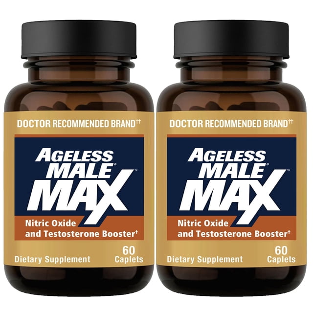 Ageless Male Max Total Testosterone Booster Supplement for Men, 120 Caplets