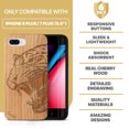 thumbnail image 7 of Case Yard Wooden Case Outside Soft TPU Silicone, Slim Fit Shockproof Wood Protective Phone Cover for Girls Boys Men and Women, Supports Wireless Charging Roaring Tiger Design case for iPhone-8-Plus, 7 of 7