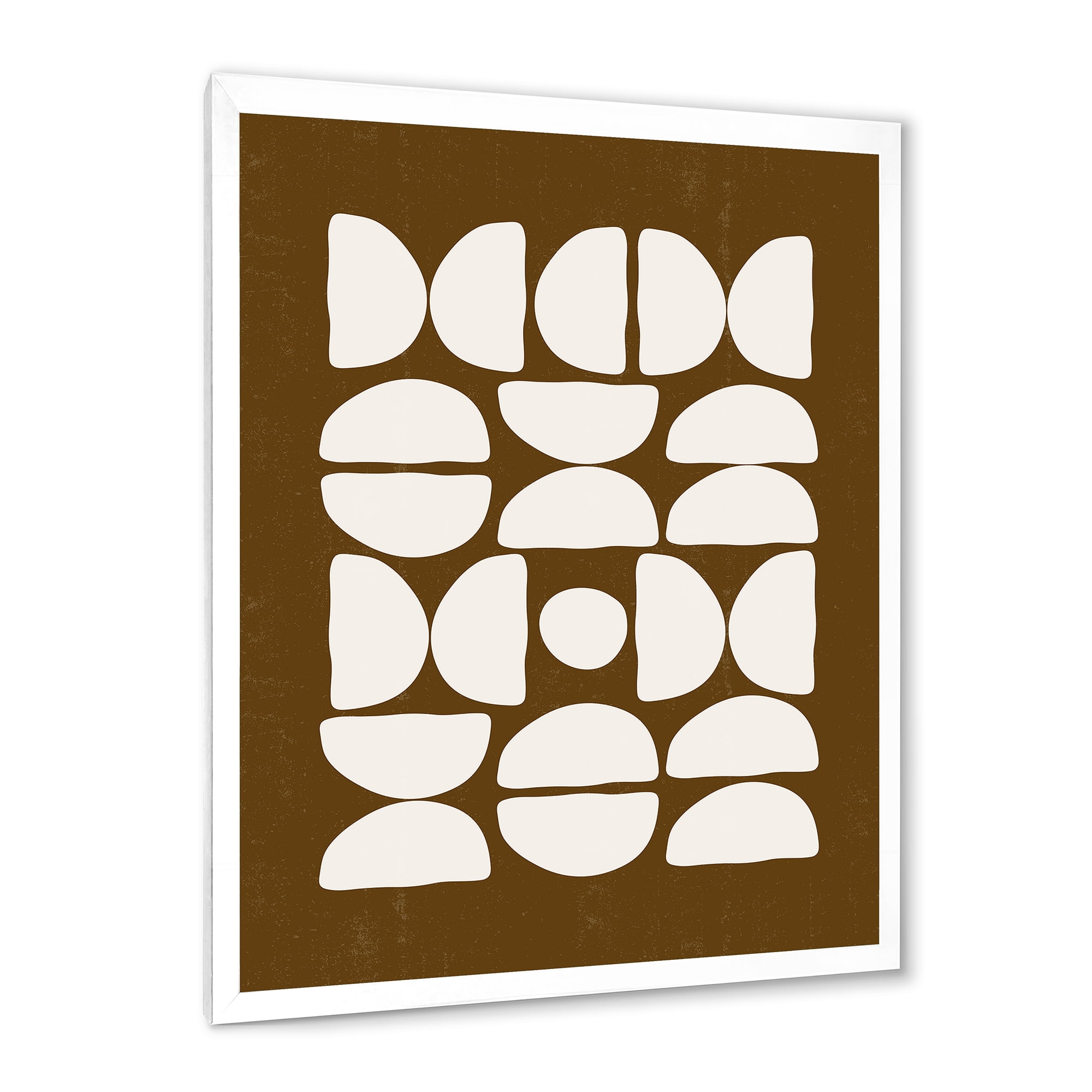 Designart 'Abstract Minimal Half Moons Composition' Modern Framed Art Print