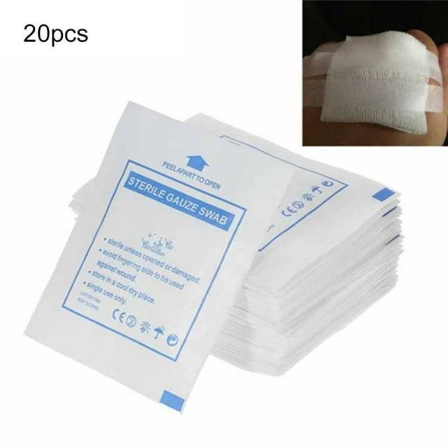 Tampons de Gaze, 20 Pcs Tampons de Gaze Jetables Kit de Survie d'Urgence Design Convivial