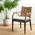 thumbnail image 4 of SAFAVIEH Gianni Arm Chair Brown/Black, 4 of 15