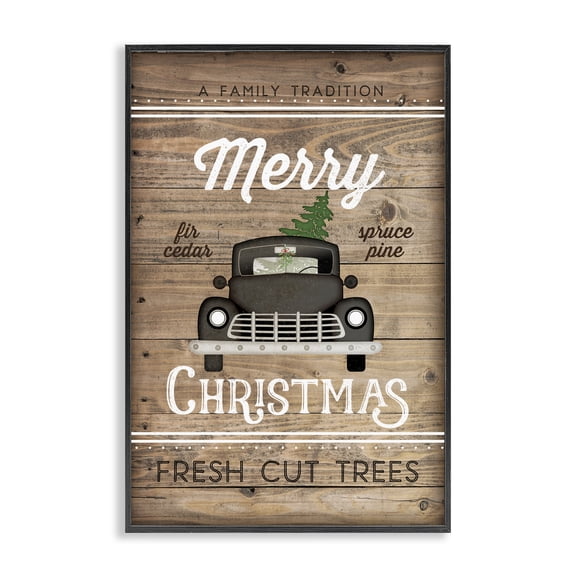 Stupell Industries Farmhouse Rustic Aspen Christmas Black Framed Giclee Art, 12 x 18, by Jennifer Pugh