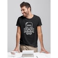 thumbnail image 2 of Gray Line Robot With A Big Head T-Shirt Men -Image by Shutterstock, Male Large, 2 of 4