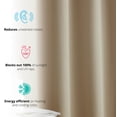 thumbnail image 3 of THD Virginia 100% Blackout Grommet Total Privacy Curtain Panels - Window Curtains for Living Room Bedroom - Set of 2 (Taupe, 52 W x 84 L), 3 of 4