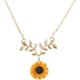 thumbnail image 1 of Collar con colgante de girasol, cadena de hojas de perla, resina, estilo bohemio, hecho a mano, para mujeres y niñas, 1 of 7
