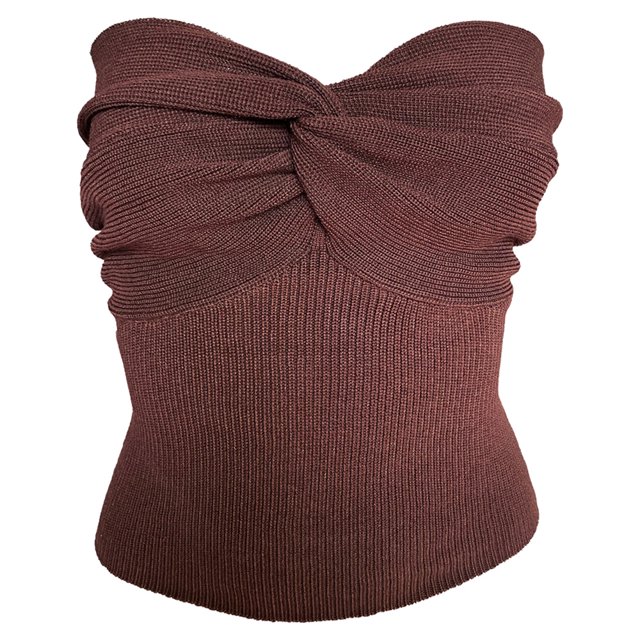 Camisola sin mangas para mujer con hombros descubiertos y nudo en la parte delantera Adepaton BST3006085-1