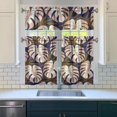 thumbnail image 3 of Kitchen Curtains 36 Inch Short - 3 Panel Set, Rod Pocket Window Curtain with Tropical Leaf Botanical Print, 100% Polyester for Farmhouse, Cafe, Kitchen, Bedroom, Easy Wash, 3 of 6