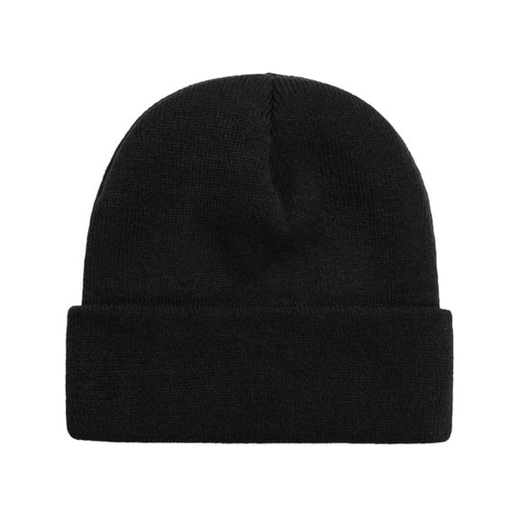 vnanda Outdoor Knitted Hat Winter Knitted Beanie Hat Flanging Stretch Soft Warm Solid Color Autumn Winter Outdoor Skiing Cycling Unisex Skull Men Knitted Hat