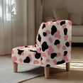thumbnail image 4 of ZIATUBLES Armless Chair Slipcover Non-Slip Armless Accent Chair Slipcover Removable Stretch Spandex Machine Washable Modern Furniture Protector, Pink Black Cow Print Beige, 4 of 7